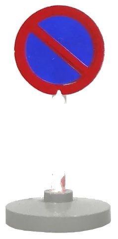 LEGO onderdeel Road Sign with Post, Round with No Parking Blue Pattern, Type 2 Base (bb0140pb05c02)