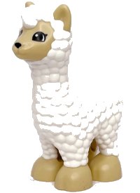 LEGO onderdeel Duplo Alpaca / Llama with Tan Feet and Face and Black Eyes Pattern bb1285pb01