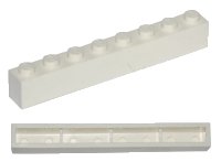 LEGO onderdeel Brick 1 x 8 without Bottom Tubes, with Cross Supports crssprt01