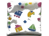 LEGO onderdeel Duplo, Cloth 4 x 4, Baby Blanket with Toys Pattern dupcloth03