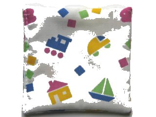 LEGO onderdeel Duplo, Cloth 4 x 4, Baby Blanket with Toys Pattern (dupcloth03)