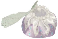 LEGO onderdeel Duplo Wear Cloth Skirt Satin with Medium Lavender Hem and Silver Sparkles Pattern dupskirt22