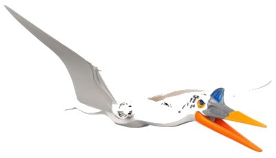 LEGO onderdeel Dinosaur Quetzalcoatlus with Blue Eyes and Orange Jaw (quetzal01)