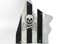 LEGO onderdeel Cloth Sail 2 with Black Stripes, Skull and Crossbones Pattern sailbb16