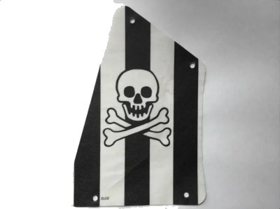 LEGO onderdeel Cloth Sail 2 with Black Stripes, Skull and Crossbones Pattern (sailbb16)