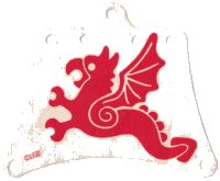 LEGO part Cloth Sail 12 x 10 with Red Flying Dragon Pattern sailbb19
