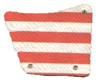 LEGO part Cloth Sail 9 x 11, 3 Holes with Red Stripes Pattern sailbb24