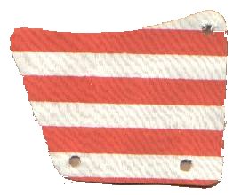 LEGO onderdeel Cloth Sail 9 x 11, 3 Holes with Red Stripes Pattern (sailbb24)
