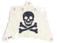 LEGO part Cloth Sail 12 x 10 with Skull and Crossbones Pattern (from 6261) sailbb26