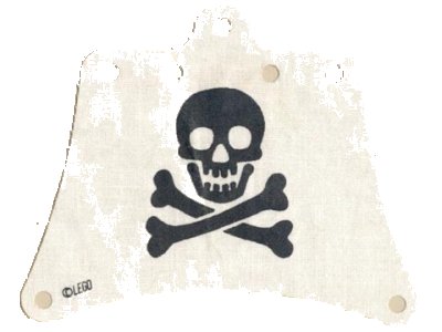 LEGO onderdeel Cloth Sail 12 x 10 with Skull and Crossbones Pattern (from 6261) (sailbb26)