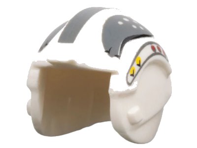 LEGO onderdeel Minifigure, Headgear Helmet SW Rebel Pilot with Dark Bluish Gray Curved Pattern (x164pb03)