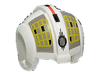 LEGO onderdeel Minifigure, Headgear Helmet SW Rebel Pilot with Yellow Grid on Dark Gray Pattern (x164px1)