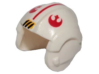 LEGO onderdeel Minifigure, Headgear Helmet SW Rebel Pilot with Red Rebel Alliance Symbol and Stripe Pattern (x164px2)