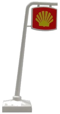 LEGO part Road Sign Cantilever Curved with Shell Logo Pattern x454pb01
