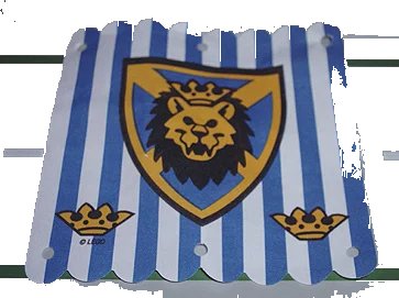 LEGO onderdeel Cloth Hanging 16 x 16 with Blue Stripes and Lion Head Shield Pattern (x58px1)