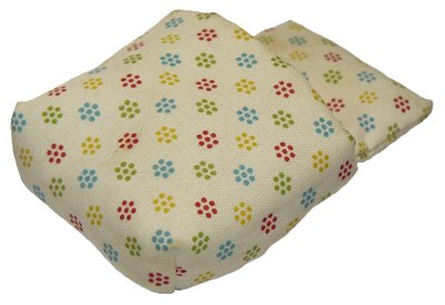 LEGO onderdeel Duplo, Cloth Sleeping Bag with Red, Blue, Yellow and Lime Flowers Pattern (x980px1)