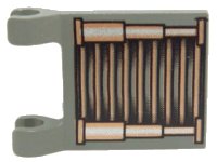 LEGO part Flag 2 x 2 Square with Copper, Silver and Black Grille Pattern 2335px16
