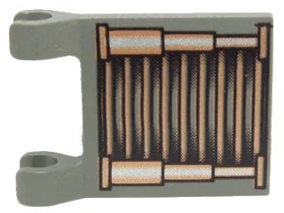 LEGO onderdeel Flag 2 x 2 Square with Copper, Silver and Black Grille Pattern (2335px16)