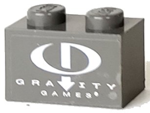 LEGO onderdeel Brick 1 x 2 with Gravity Games Logo Pattern (Sticker) - Set 3535 (3004pb015)