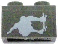 LEGO part Brick 1 x 2 with Gravity Games Skateboarder Pattern (Sticker) - Set 3535 3004pb038