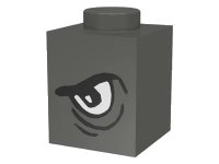 LEGO part Brick 1 x 1 with Eye Grim Left Pattern 3005pb001