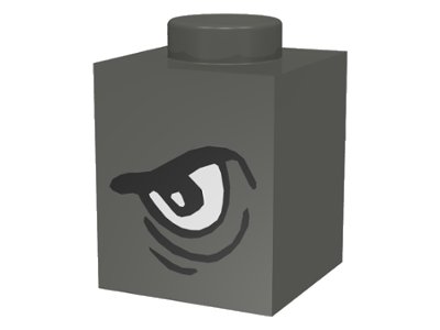LEGO onderdeel Brick 1 x 1 with Eye Grim Left Pattern (3005pb001)