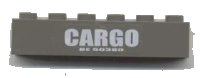 LEGO part Brick 1 x 6 with 'CARGO' and 'BE 50380' Pattern (Sticker) - Set 4514 3009pb110
