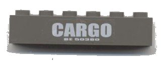 LEGO onderdeel Brick 1 x 6 with 'CARGO' and 'BE 50380' Pattern (Sticker) - Set 4514 (3009pb110)