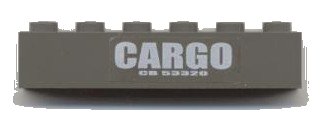 LEGO onderdeel Brick 1 x 6 with 'CARGO' and 'CB 53320' Pattern (Sticker) - Set 4512 (3009pb116)