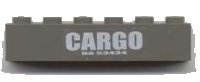 LEGO part Brick 1 x 6 with 'CARGO' and 'HA 53434' Pattern (Sticker) - Set 4512 3009pb117