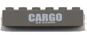 LEGO onderdeel Brick 1 x 6 with 'CARGO' and 'HA 53434' Pattern (Sticker) - Set 4512 (3009pb117)