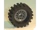 LEGO part Wheel Spoked 2 x 2 with Pin Hole, with Black Tire 30 x 10.5 Offset Tread (30155 / 2346) 30155c02