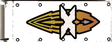 LEGO part Flagge 7 x 3 mit Stielgriff mit Silber 'X' Island Xtreme Stunts Logo Muster (Aufkleber) - Set 6736 (30292pb002)