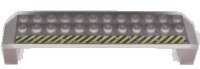 LEGO part Arch 2 x 14 x 2 1/3 with Black and Yellow Danger Stripes on Top Pattern 30296px1