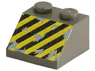 LEGO onderdeel Slope 45 2 x 2 with Black and Yellow Danger Stripes Pattern (3039px16)