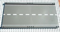LEGO part Baseplate, Road 32 x 16 Ramp, Straight with White Center Stripe Pattern 30401px1