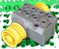 LEGO onderdeel Duplo, Toolo Pullback Motor 3 x 4 with Yellow Wheels 40348c01