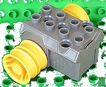 LEGO onderdeel Duplo, Toolo Pullback Motor 3 x 4 with Yellow Wheels (40348c01)