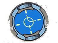 LEGO part Tile, Round 2 x 2 with Tracking Screen Pattern 4150px7