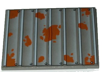LEGO onderdeel Slope 10 6 x 8 with Rusting Sheet Metal Roof Pattern (4515px2)