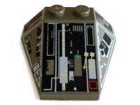 LEGO part Wedge 4 x 4 Triple without Stud Notches with UCS X-wing Fighter Black Panels Pattern 6069pb03