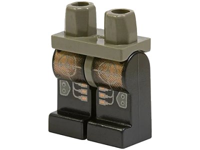 LEGO onderdeel Hips and Black Legs with Insectoids Silver and Copper Circuitry Pattern (970c11pb04)