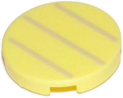 LEGO onderdeel Tegel, Rond 2 x 2 met Onderkant Studs Houder met 3 Tan Lijnen Patroon (Super Mario Boomerang Bro / Fire Bro / Hammer Bro / Ice Bro / Koopa Troopa / Paratroopa Buik) (14769pb334)