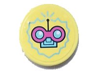 LEGO part Tile, Round 2 x 2 with Bottom Stud Holder with Dark Pink and Medium Azure Circuit Pattern (Sticker) - Set 41329 14769pb350