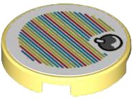 LEGO part Tile, Round 2 x 2 with Bottom Stud Holder with Super Mario Scanner Code Fruit Pattern (Sticker) - Sets 71406 / 71418 14769pb551