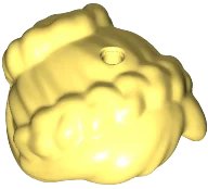 LEGO part Mini Doll, Hair Female Braids Pulled Back to Bun, Holes on Top and Back 92260