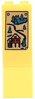 LEGO part Ladrillo 1 x 2 x 5 con Mapa de Sendero del Centro de Equitación con Ruta y Patrón de Árboles Turquesa Oscuro (Adhesivo) - Set 41683 (2454pb294)