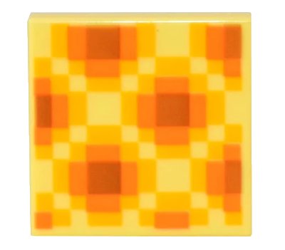 LEGO onderdeel Tile 2 x 2 with Minecraft Pixelated Dark Orange, Orange, and Bright Light Orange Diagonal Honeycomb Pattern (3068pb1494)