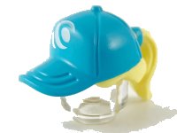 LEGO onderdeel Minifigure, Hair Combo, Hair with Hat, Ponytail with Molded Medium Azure Ball Cap and Printed White Wave Logo Pattern 35660pb07