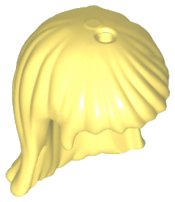 LEGO part Mini Doll, Hair Friends Long Straight, Hole on Top, Hole on Side 92255